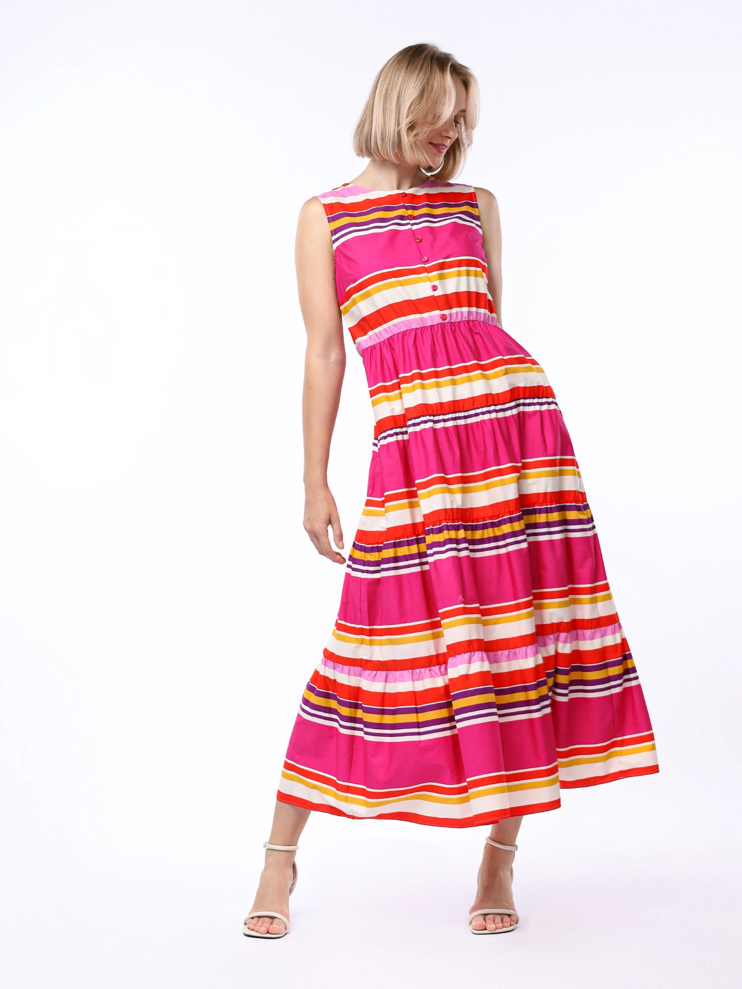 Платье из натурального хлопка с принтом